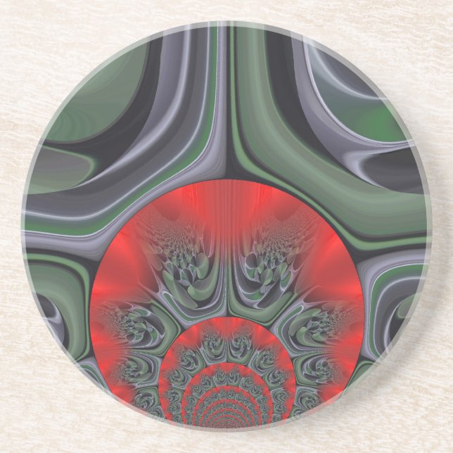 Lovely Red Aurora Art Print Drink Coaster (Front)