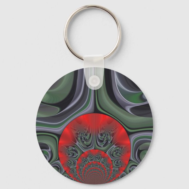 Lovely Red Aurora Art Print Keychain (Front)