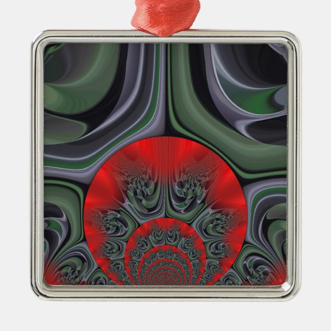 Lovely Red Aurora Art Print Metal Ornament (Front)
