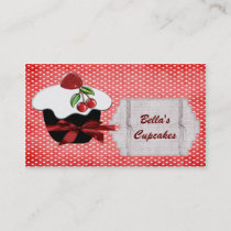 lovely red cupcake business Cards