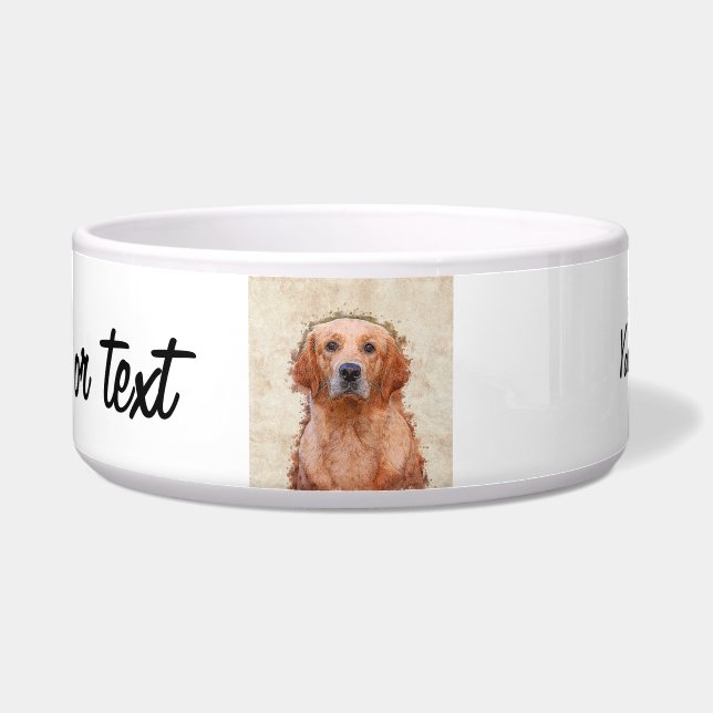 Lovely Red Golden Retriever Dog Bowl (Front)