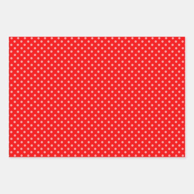 Lovely Red Polka Dot Wrapping Paper Sheets (Front)