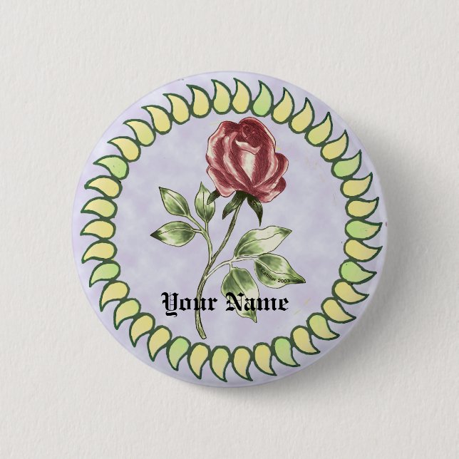 Lovely Red Rose Button (Front)