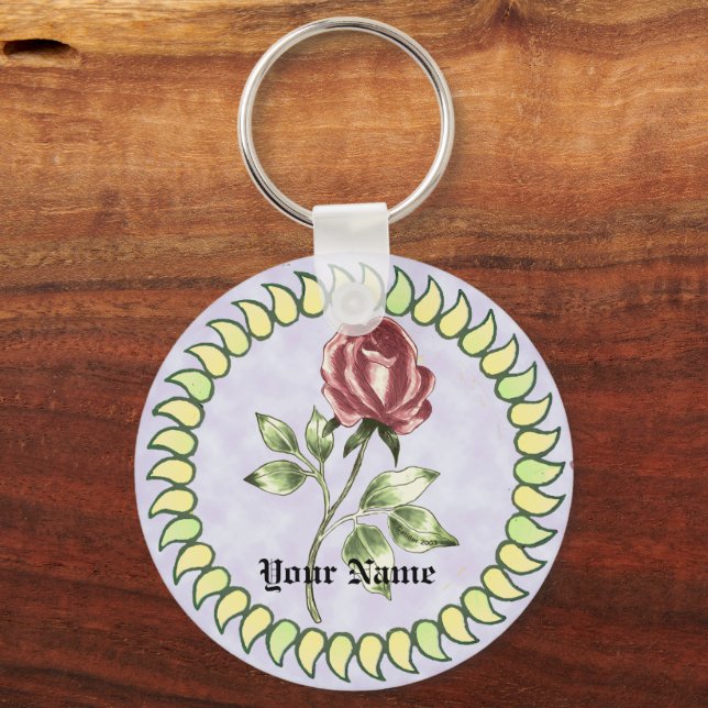 Lovely Red Rose  Keychain (Front)