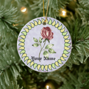 Lovely Red Rose ornament 