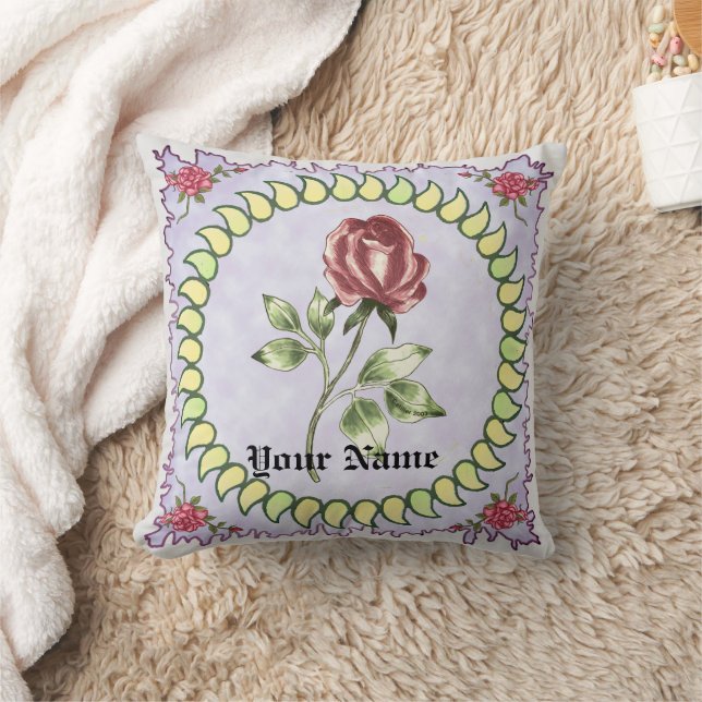 Lovely Red Rose  Throw Pillow (Blanket)