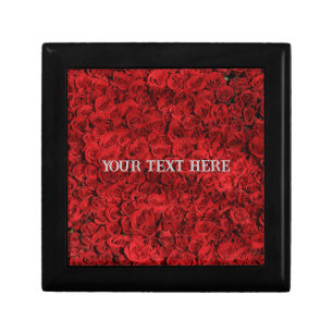 Lovely Red Roses Romantic Rich Your Text Here Name Gift Box