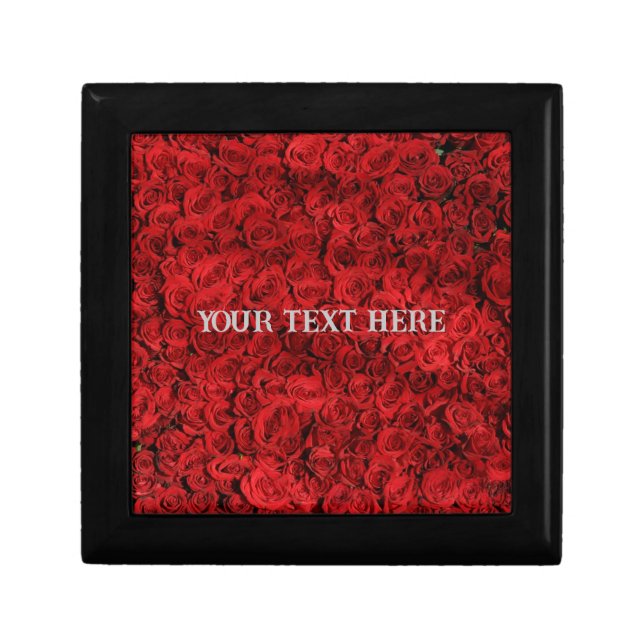 Lovely Red Roses Romantic Rich Your Text Here Name Gift Box (Front)