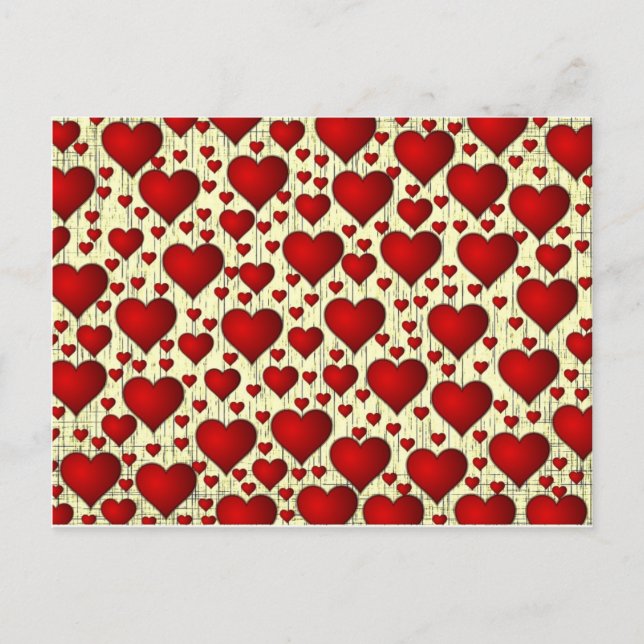 Lovely Red Valentine Heart Attack Holiday Postcard (Front)