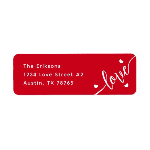 Lovely Red Valentine Return Address Label