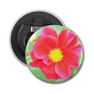 Lovely Red Wild Flower Bottle Opener