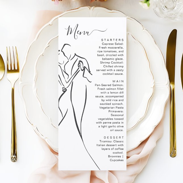 Lovely Romantic Modern Wedding Dinner Menu (Creator Uploaded)