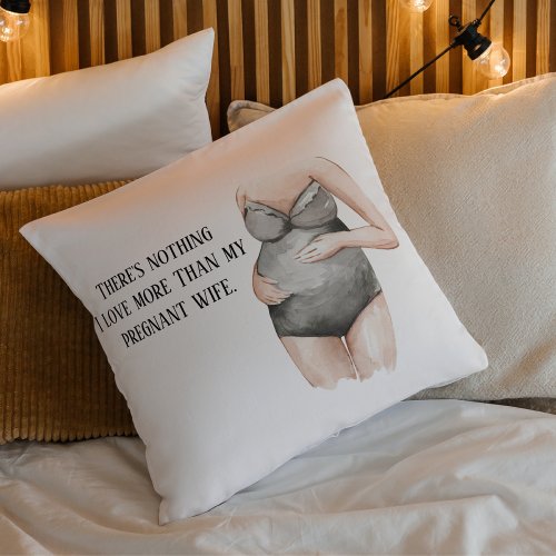 Lovely Romantic Pregnancy Wife Gift With Quote Throw Pillow