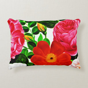 Lovely Rose Floral Bloom Pink Accent Pillow