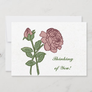 Lovely Rose Floral Pattern Thinking of You! Invitation
