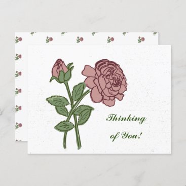 Lovely Rose Floral Pattern Thinking of You!  Postcard