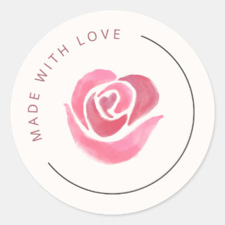 lovely rose flower classic round stiker sticker