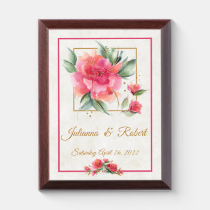 Lovely rose garden budget wedding memory Plaque