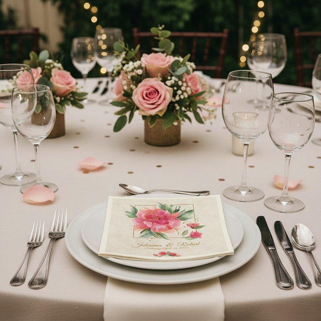 Lovely Rose garden budget  wedding Napkins (Creator Uploaded)