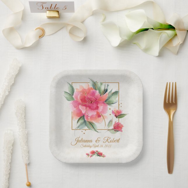 Lovely Rose garden budget  wedding  Paper Plates (Wedding)