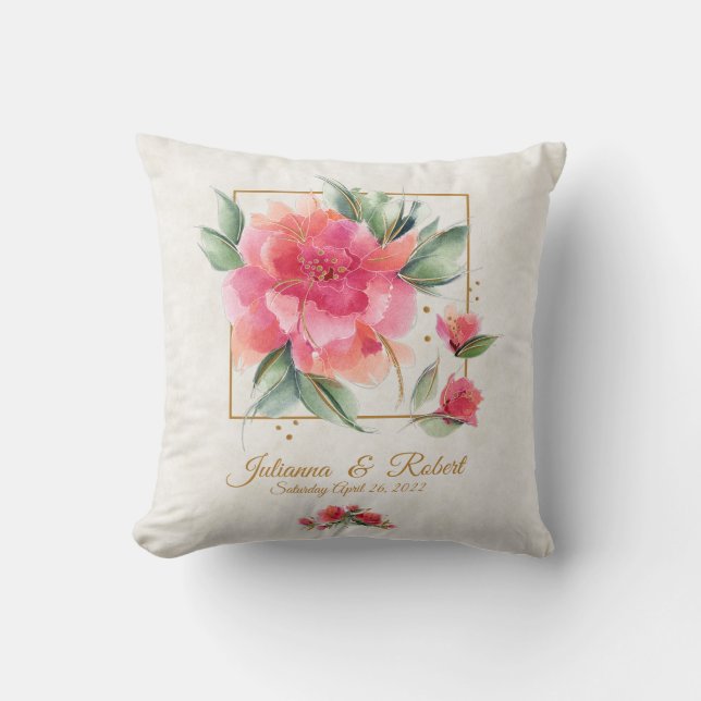 Lovely Rose garden budget  wedding Throw Pillow (Front)