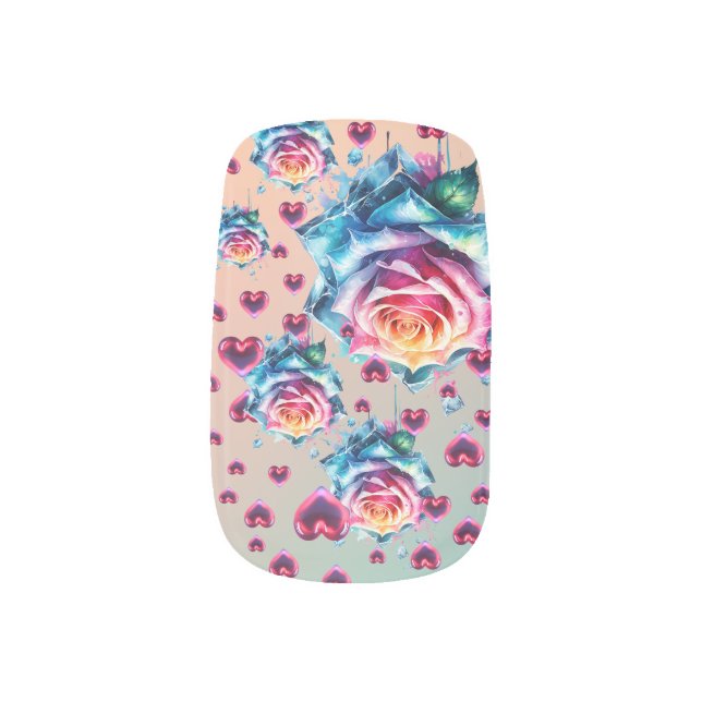 LOVELY ROSE MINX NAIL ART (Left Thumb)