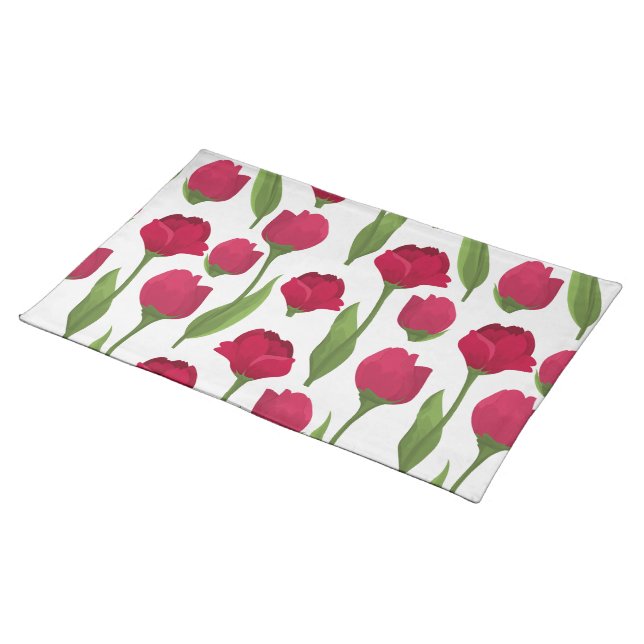 Lovely Rose Pattern Cloth Placemat (On Table)
