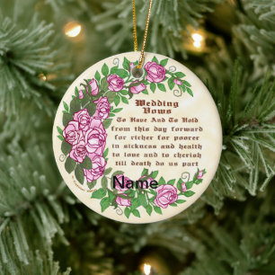 Lovely Roses custom Wedding Vows Ornament