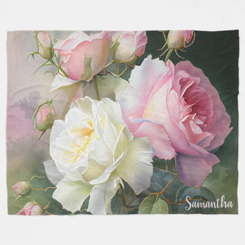 Lovely Roses Fleece Blanket