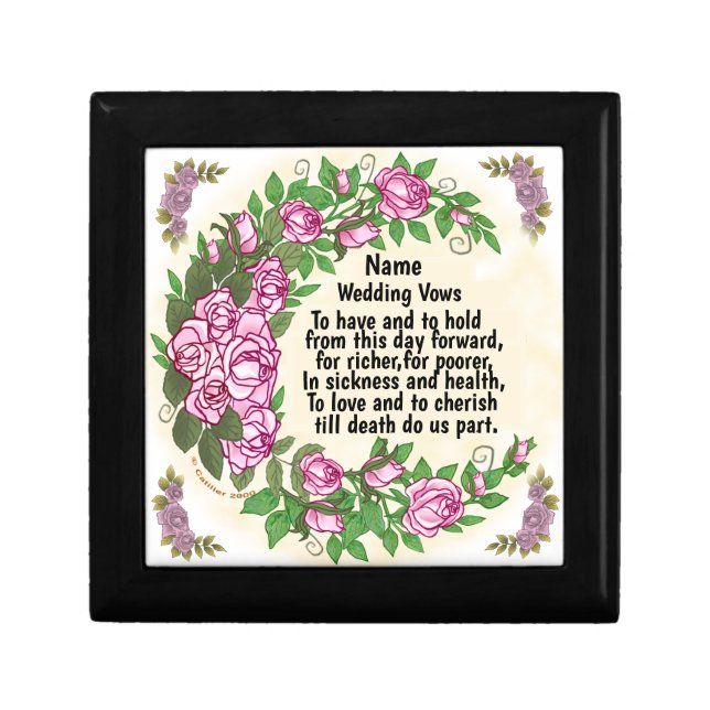 Lovely Roses New custom Wedding Vows  Gift Box (Front)