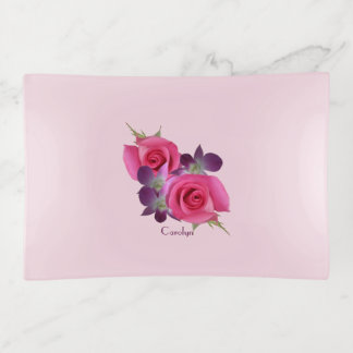 Lovely Roses Orchids Trinket Tray