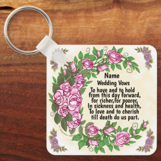 Lovely Roses Wedding Vows keychains