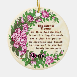 Lovely Roses  Wedding Vows Ornament