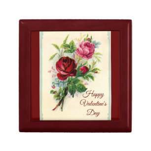 Lovely Roses Wooden Jewelry Keepsake Box