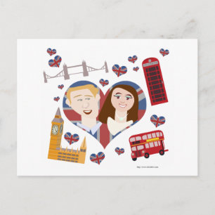 Lovely Royal Wedding Couple Postcard