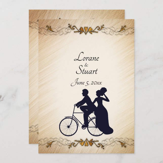 Lovely Rustic Bicycle Wedding Theme  Invitation (Front/Back)