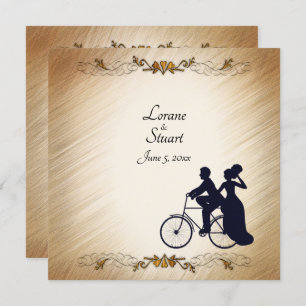 Lovely Rustic Bicycle Wedding Theme Invitation