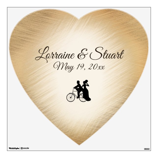 Lovely Rustic Bicycle Wedding Theme Wall Decal (Front)