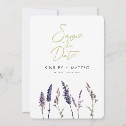 Lovely Sage Green Cards Lavender Save The Date