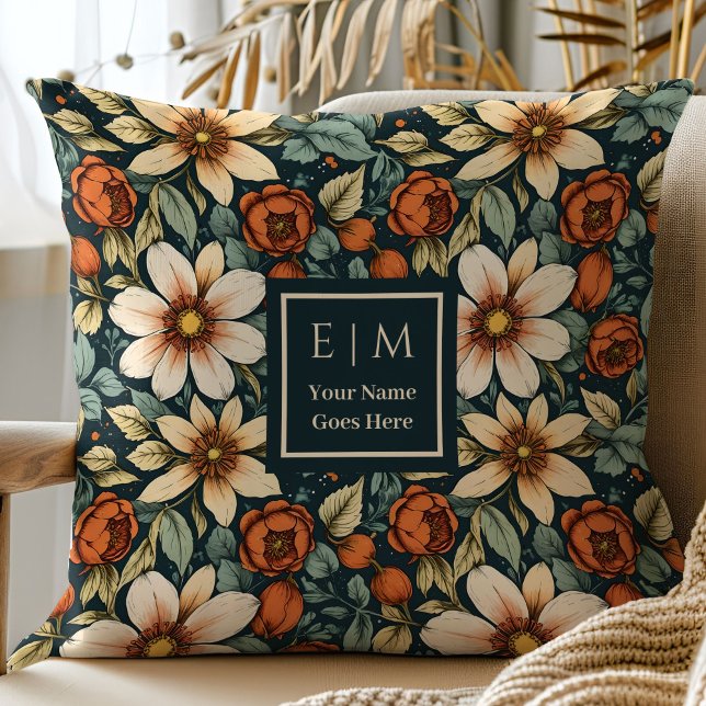 Lovely Sage Green Fall Floral Pillow Room Decor (Lovely Sage Green Fall Floral Pillow Room Decor)