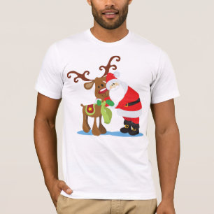Lovely Santa Claus and Reindeer   Shirt