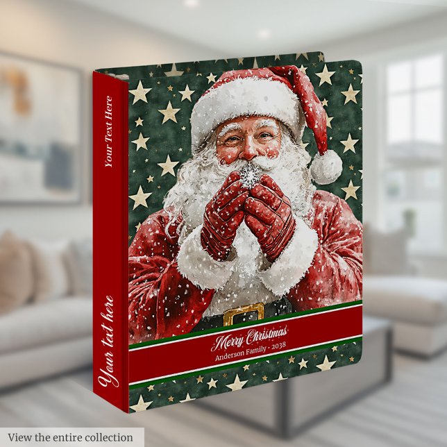 Lovely Santa Claus Monogrammed Memory Album 3 Ring Binder (Lovely Santa Claus Monogrammed Memory Album 3 ring binder)