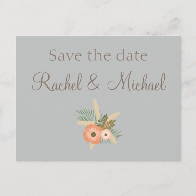 Lovely Save the Date Announcement Postcard (Front)