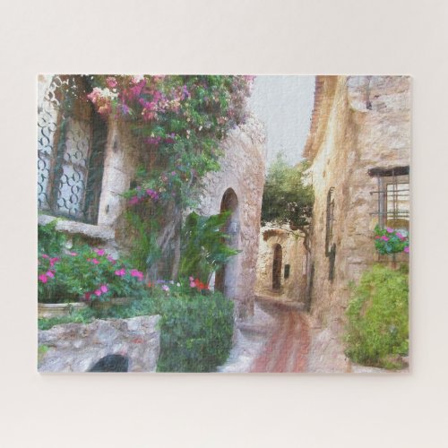 Lovely Scenic Street in Provence France Jigsaw Puzzle