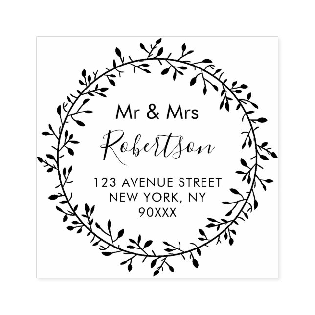 lovely script address rubber stamp (Imprint)