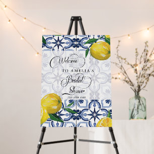 Lovely Script Heart Lemon Bridal Welcome Sign