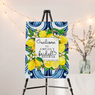 Lovely Script Heart Lemon Bridal Welcome Sign