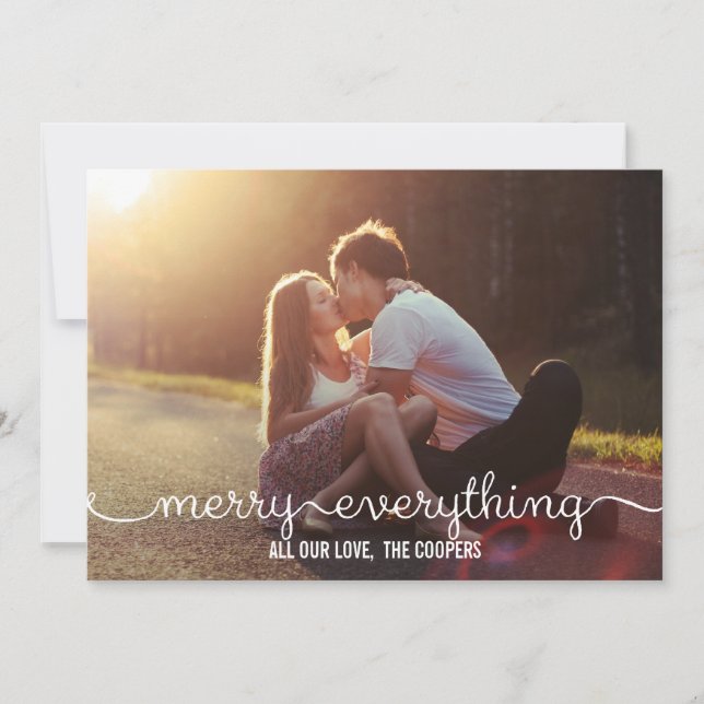 LOVELY SCRIPT Holiday Photo Cards (Front)