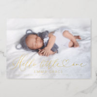 Lovely Script Photo Birth Announcement Cards