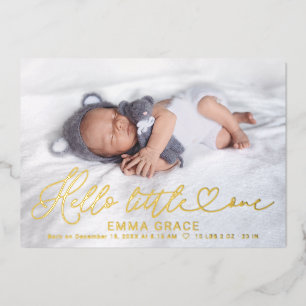 Lovely Script Photo Birth Announcement Cards